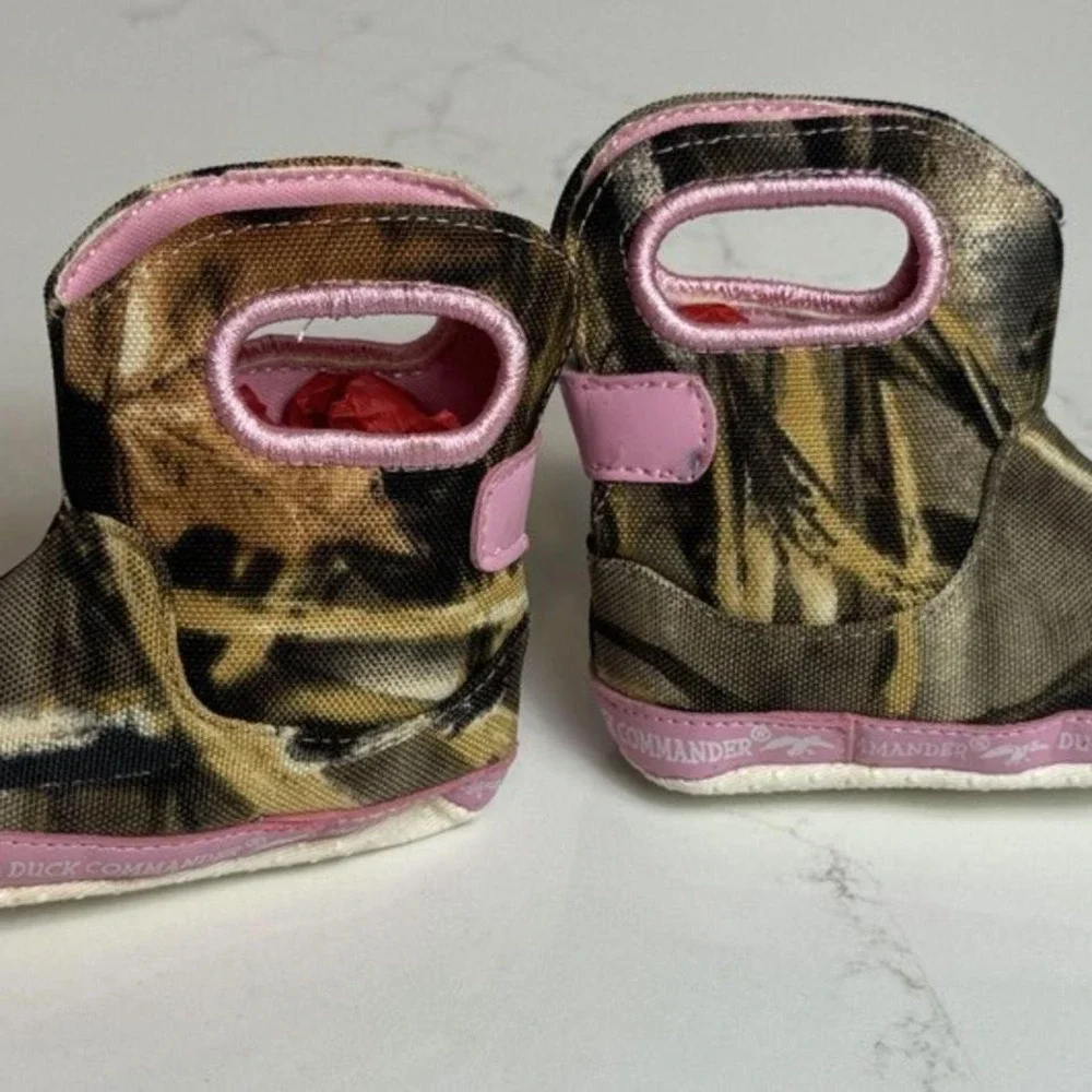 Duck Commander Girls Camo w/Pink Boots‎ Shoes Sz 2 Duck Dynasty Infant